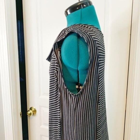 Derek Lam Drape Neck Drop Waist Sleeveless Casual Lightweight Dress - Picture 7 of 14